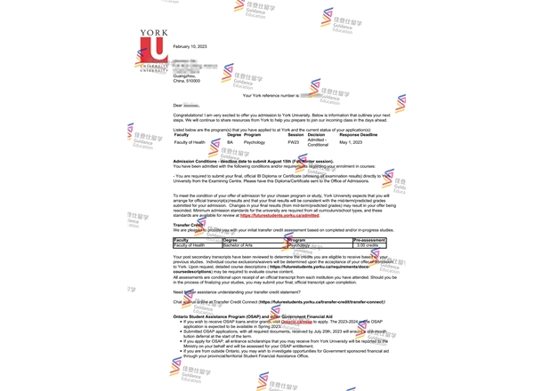 加拿大约克大学 心理学 本科